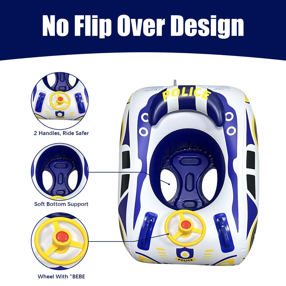 BOffer baby float with handles and safety seat for stable buoyancy.