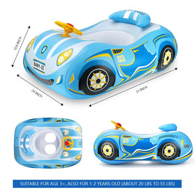 BOffer 3D car design float provides back support during toddler swimming