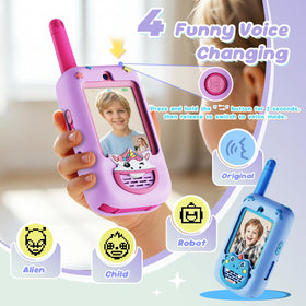 BOFIDAR walkie talkies with sticker filters to boost storytelling during conversations.
