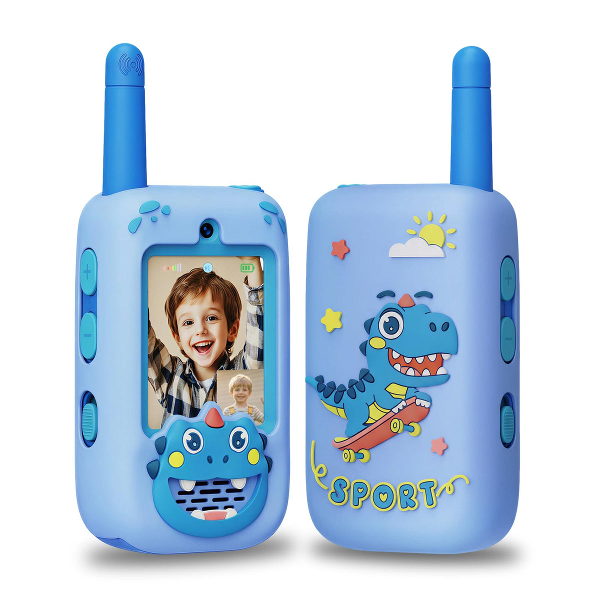 BOFIDAR video walkie talkie for kids with unicorn design for outdoor play