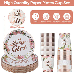 Bogoke rose gold baby shower cups for coordinated look
