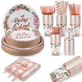 Bogoke rose gold baby shower decorations for 40 guests