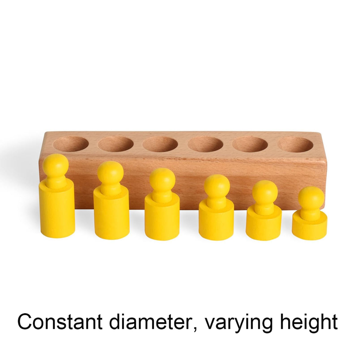 BOHS knobbed cylinders blocks natural wood texture for sensory learning