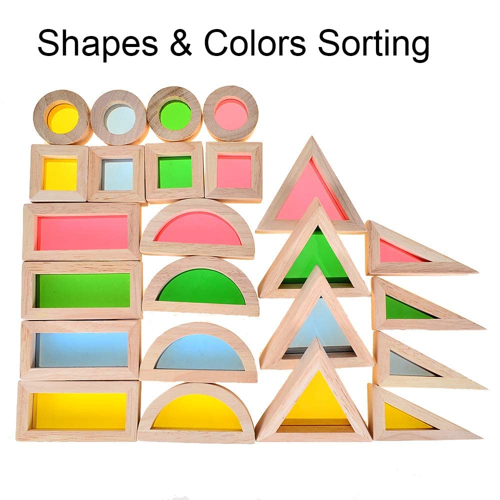 BOHS Rainbow blocks inspiring imaginative play as pretend devices