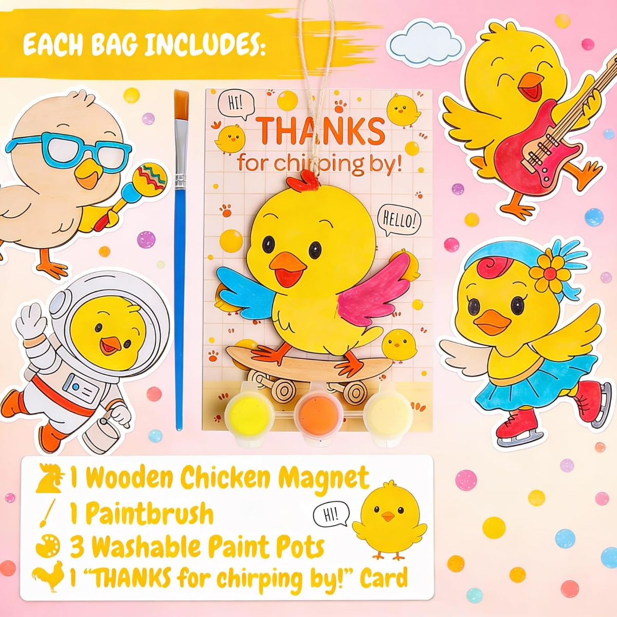 BOIKOKY 12-pack Chick Characters showcasing playful personalities for creative stories.