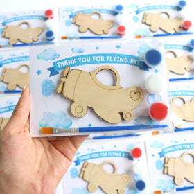 BOIKOKY airplane paint kit ready-assembled for instant party fun and easy setup.
