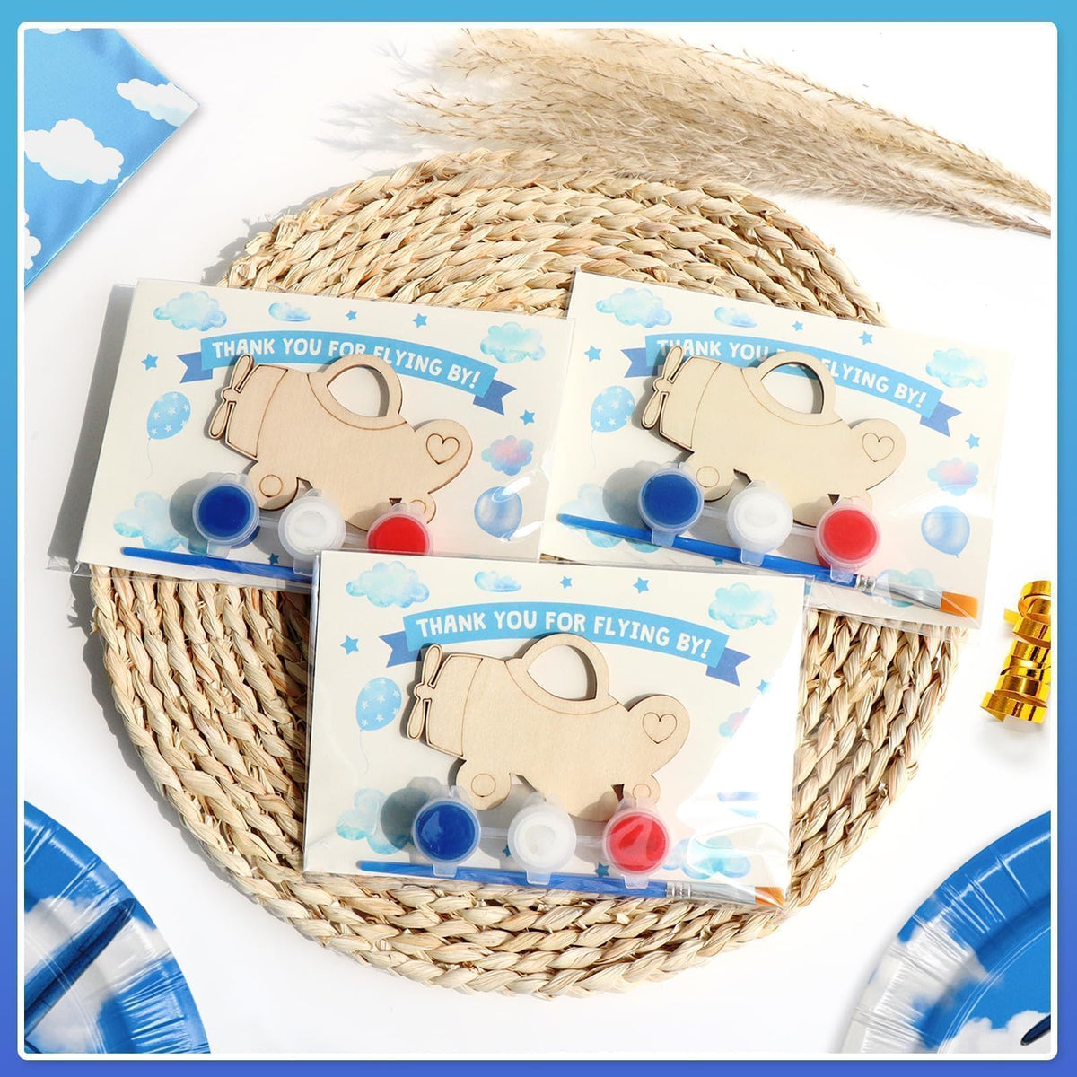 BOIKOKY airplane painting supplies kit for creative, mess-minimized kids crafting.