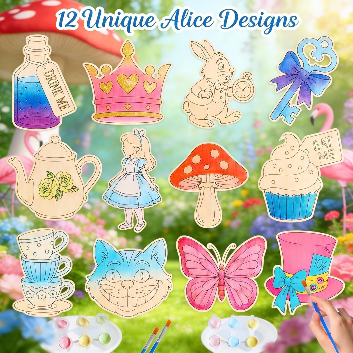 BOIKOKY Alice designs featuring teapots and rabbits to inspire painting.