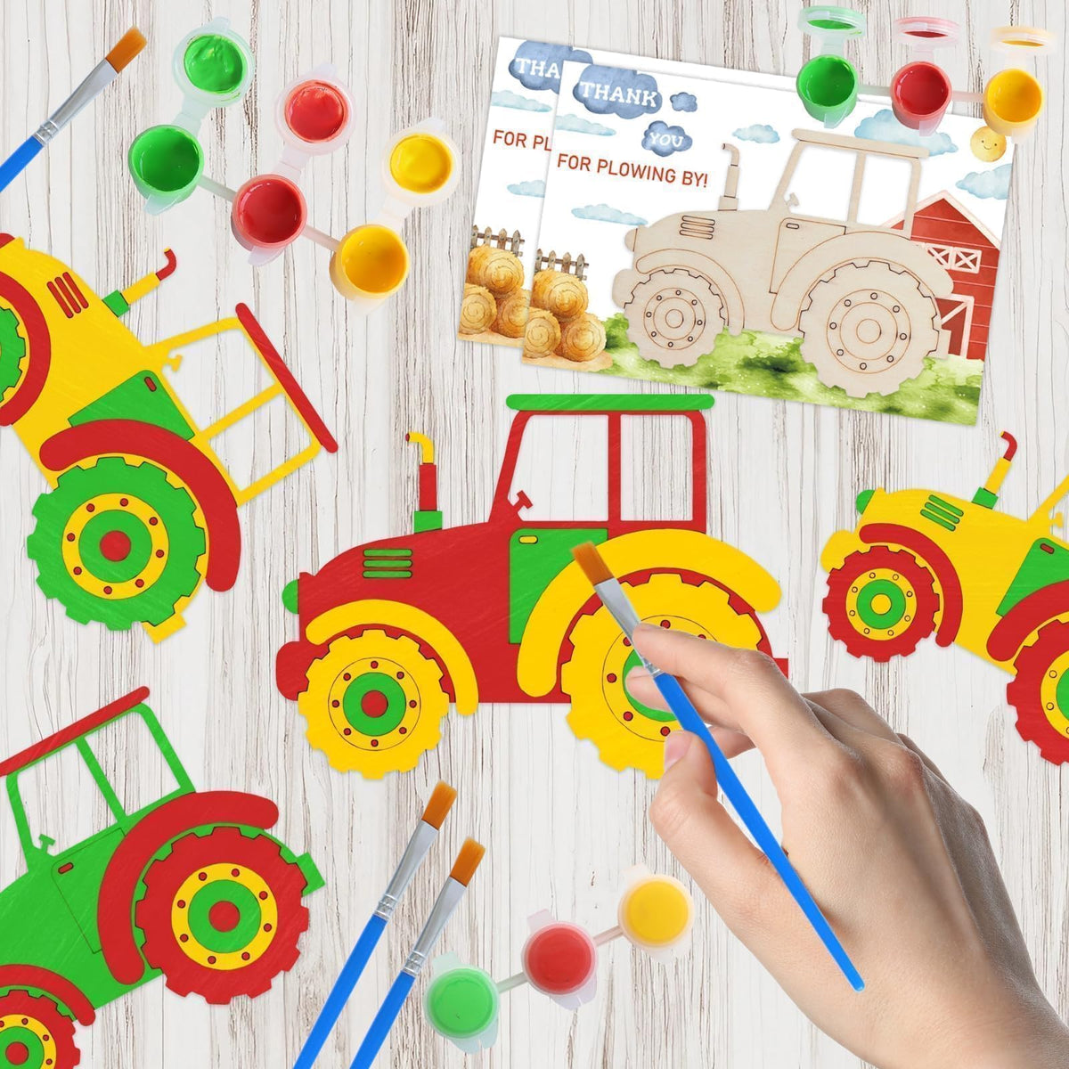 BOIKOKY fridge magnet display—kids’ tractors showcase creativity.