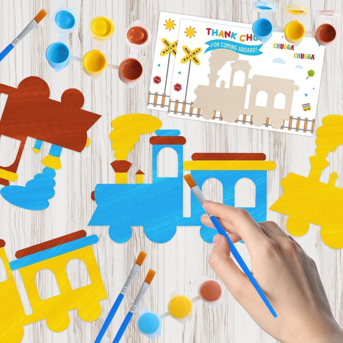 Boikoky magnetic train back enables fridge or locker display after painting.