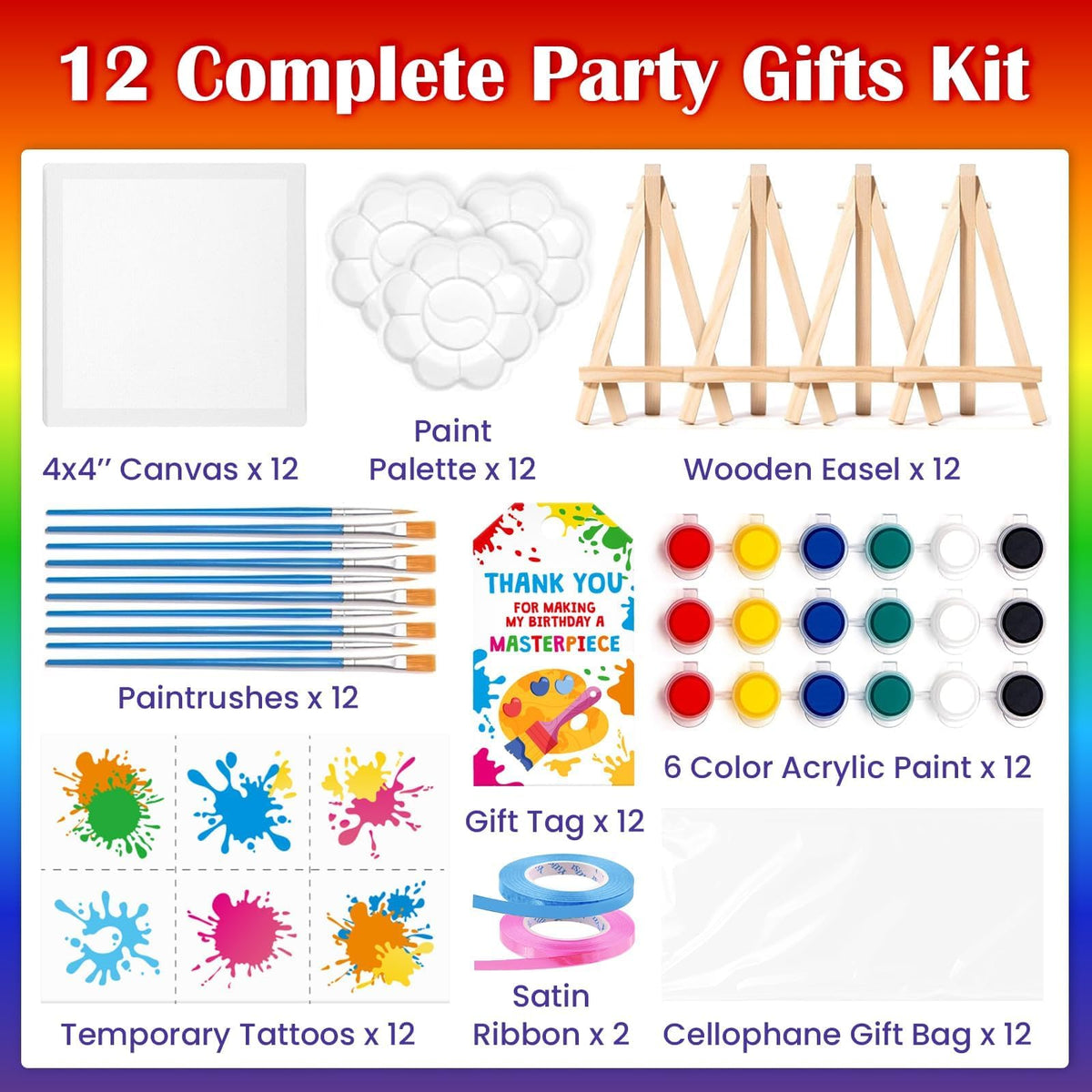 BOIKOKY mini canvas painting kit palette enables vibrant color mixing for kids.