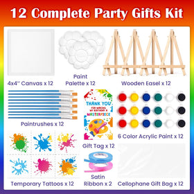 BOIKOKY mini canvas painting kit palette enables vibrant color mixing for kids.