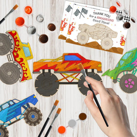 Boikoky Monster Truck paint pots included for creative kid-friendly activity.