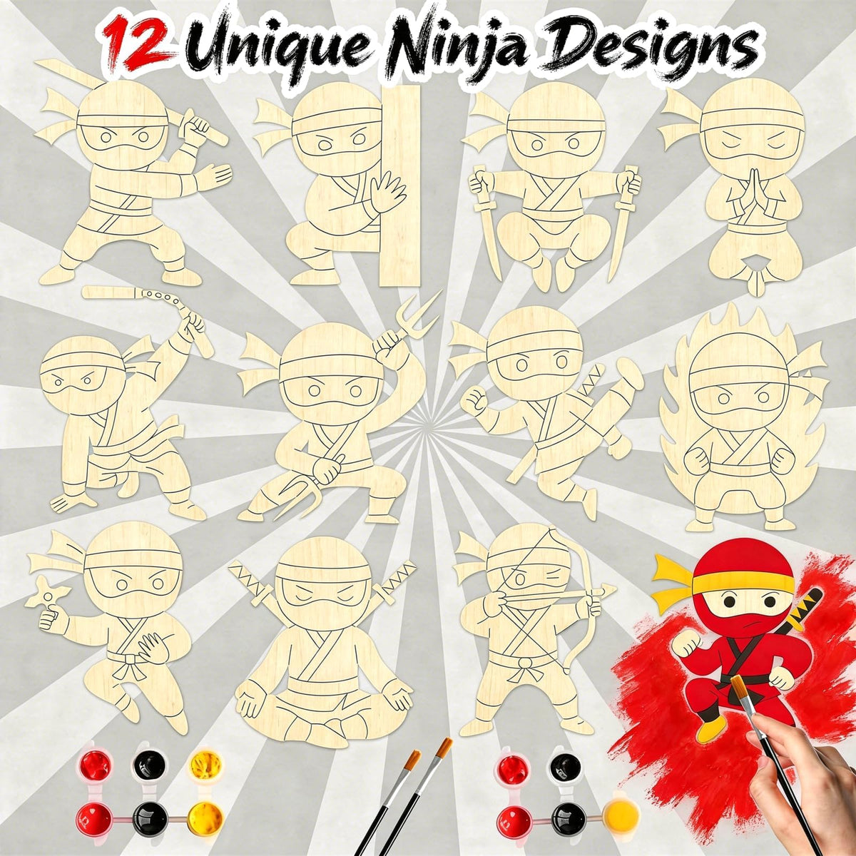 BOIKOKY ninja poses vary to spark imagination while coloring