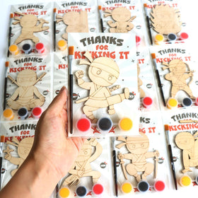 BOIKOKY ninja wooden magnet ready for fridge display and kid-friendly crafts