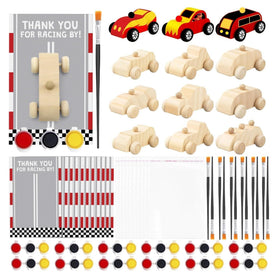 BOIKOKY wooden race cars ready for DIY party crafts and favors