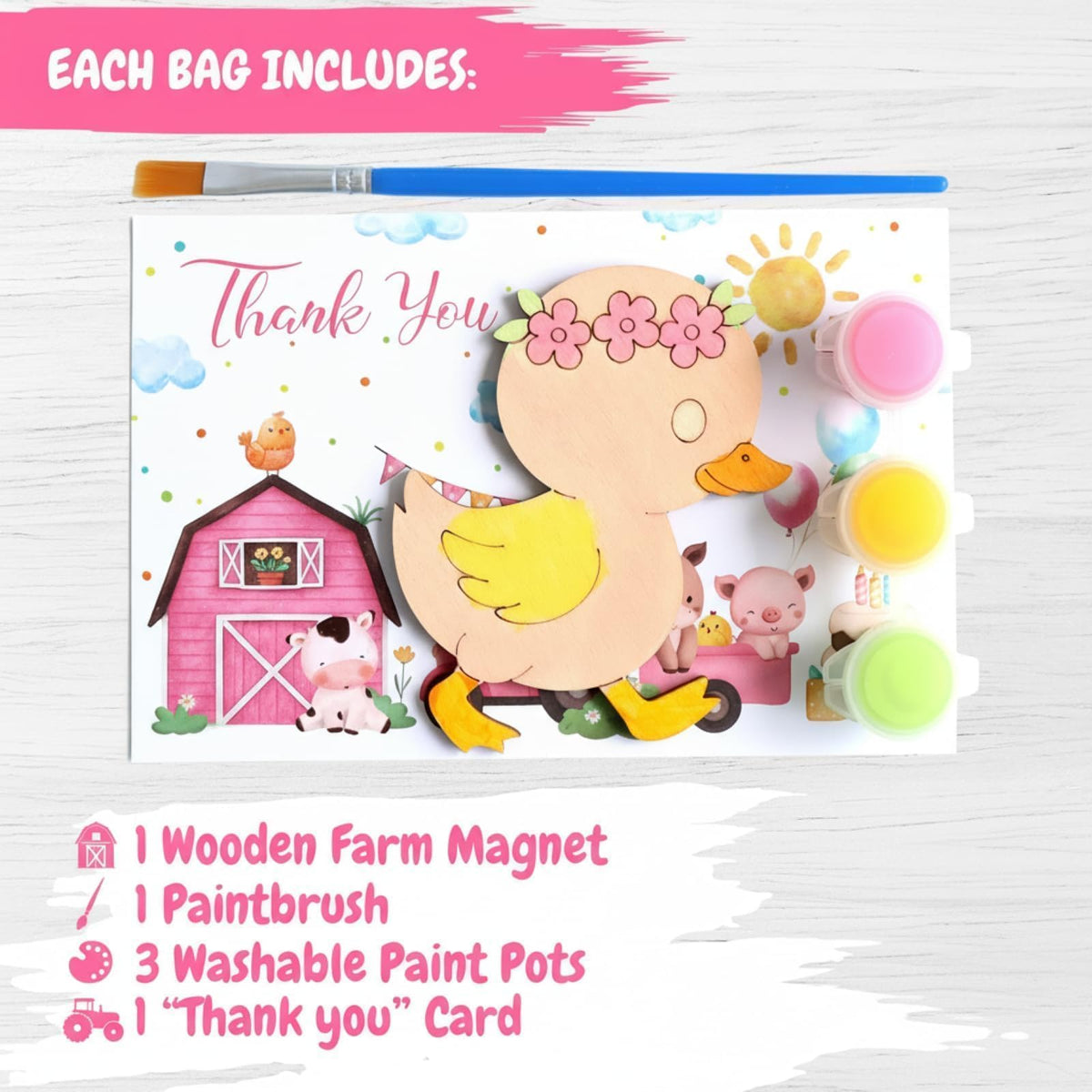 BOIKOKY wooden farm animal magnet kit ready for painting and fridge display.