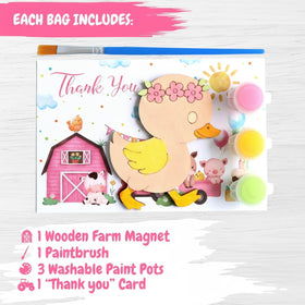 BOIKOKY wooden farm animal magnet kit ready for painting and fridge display.
