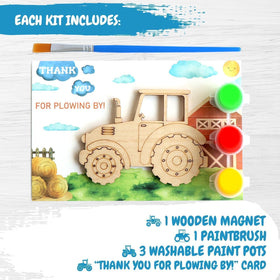 BOIKOKY wooden tractor with magnet, ideal for fridge art.