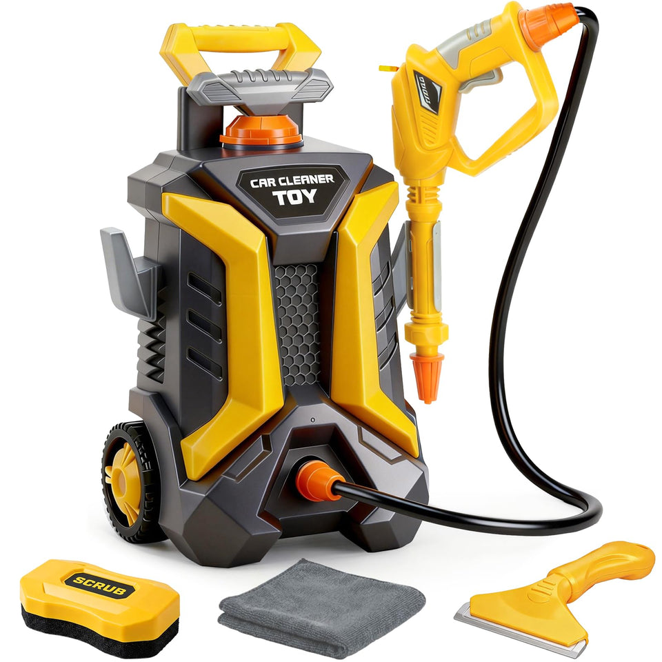 BOIMOES Kid's Car Wash Toy with realistic wash action for outdoor pretend play.