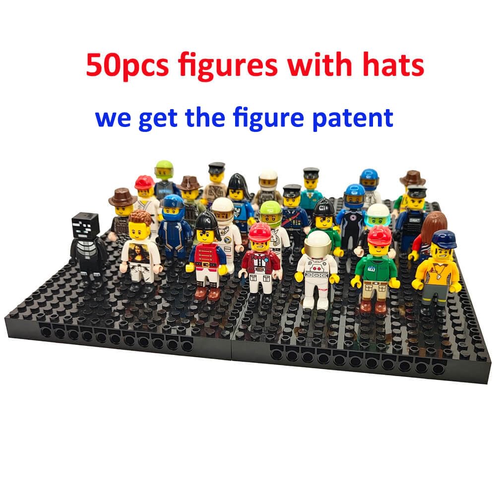 BOIWEX figures compatible with classic baseplates and minifigure sets for versatile builds