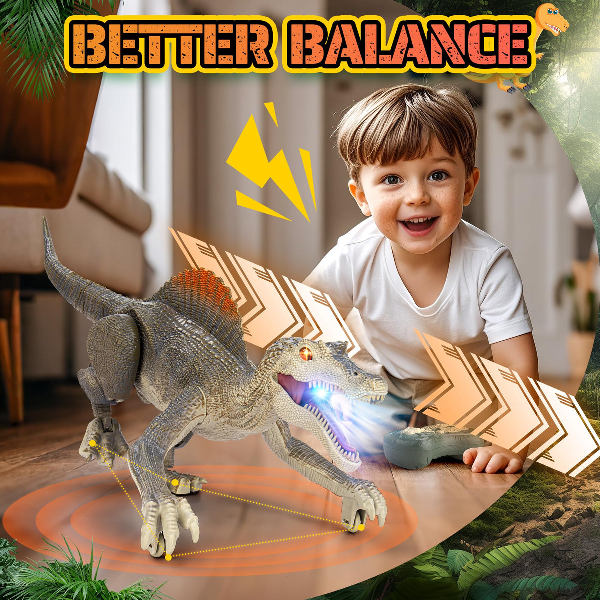 Bokigibi dinosaur toy sturdy ABS construction withstands active play.