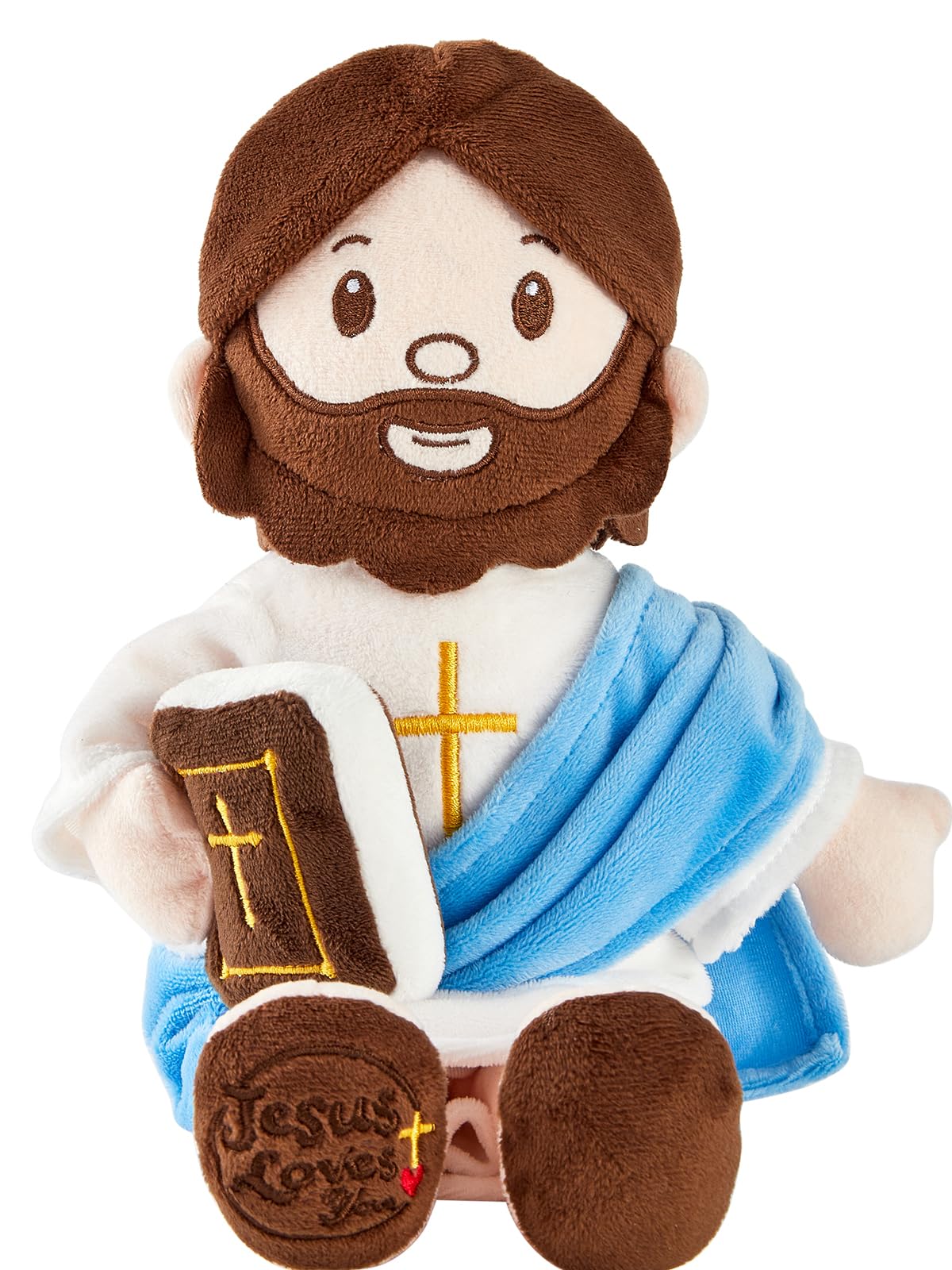 BOKUFLY Jesus plush doll with vivid 3D embroidery on the face for comforting devotion