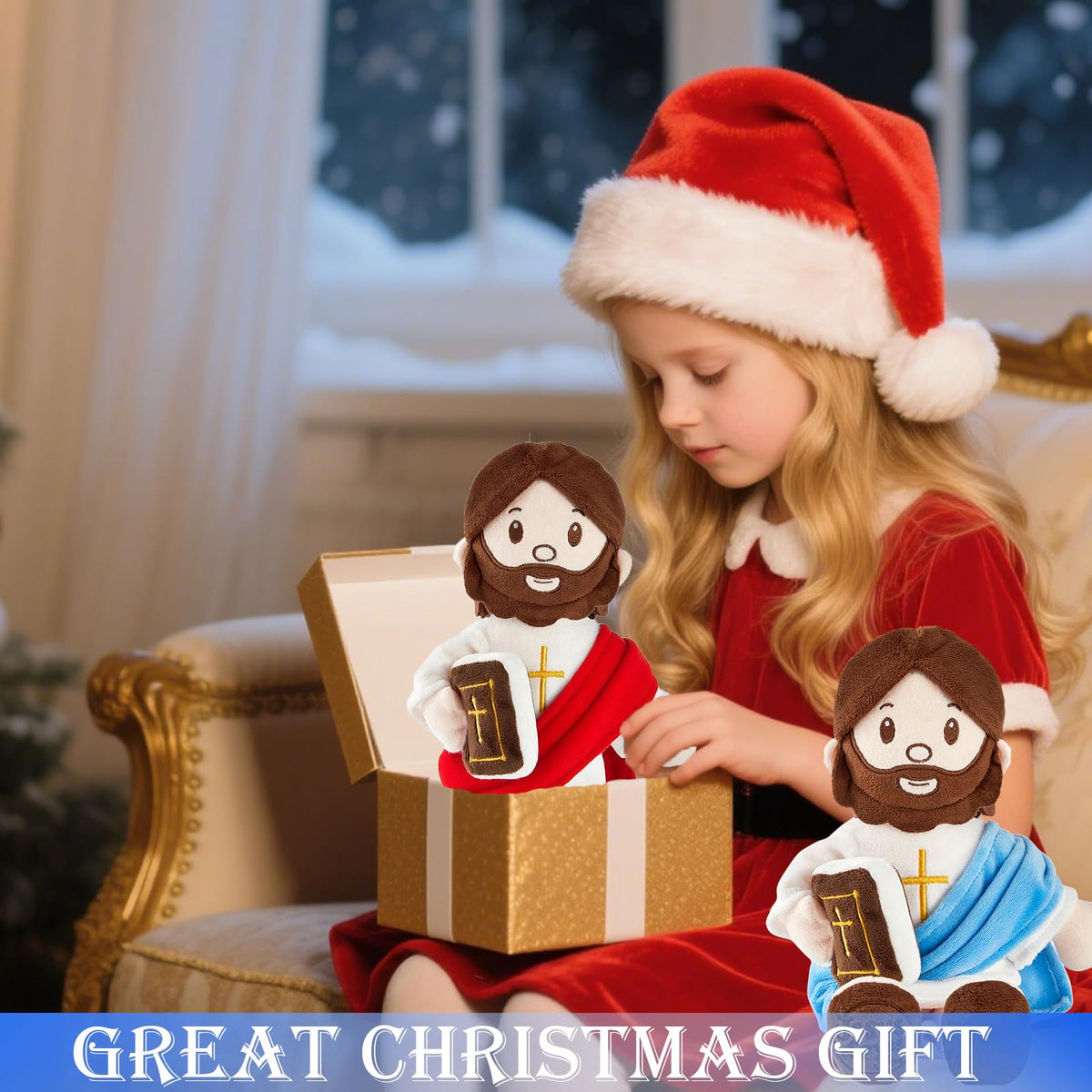 BOKUFLY Jesus plush doll in soft crystal velvet fabric