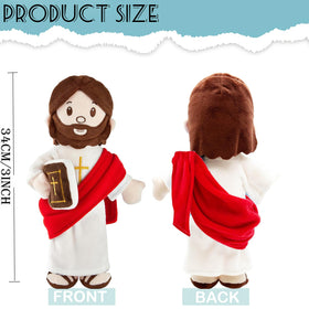 BOKUFLY Jesus plush shows cross embroidery on the mini book for meaning