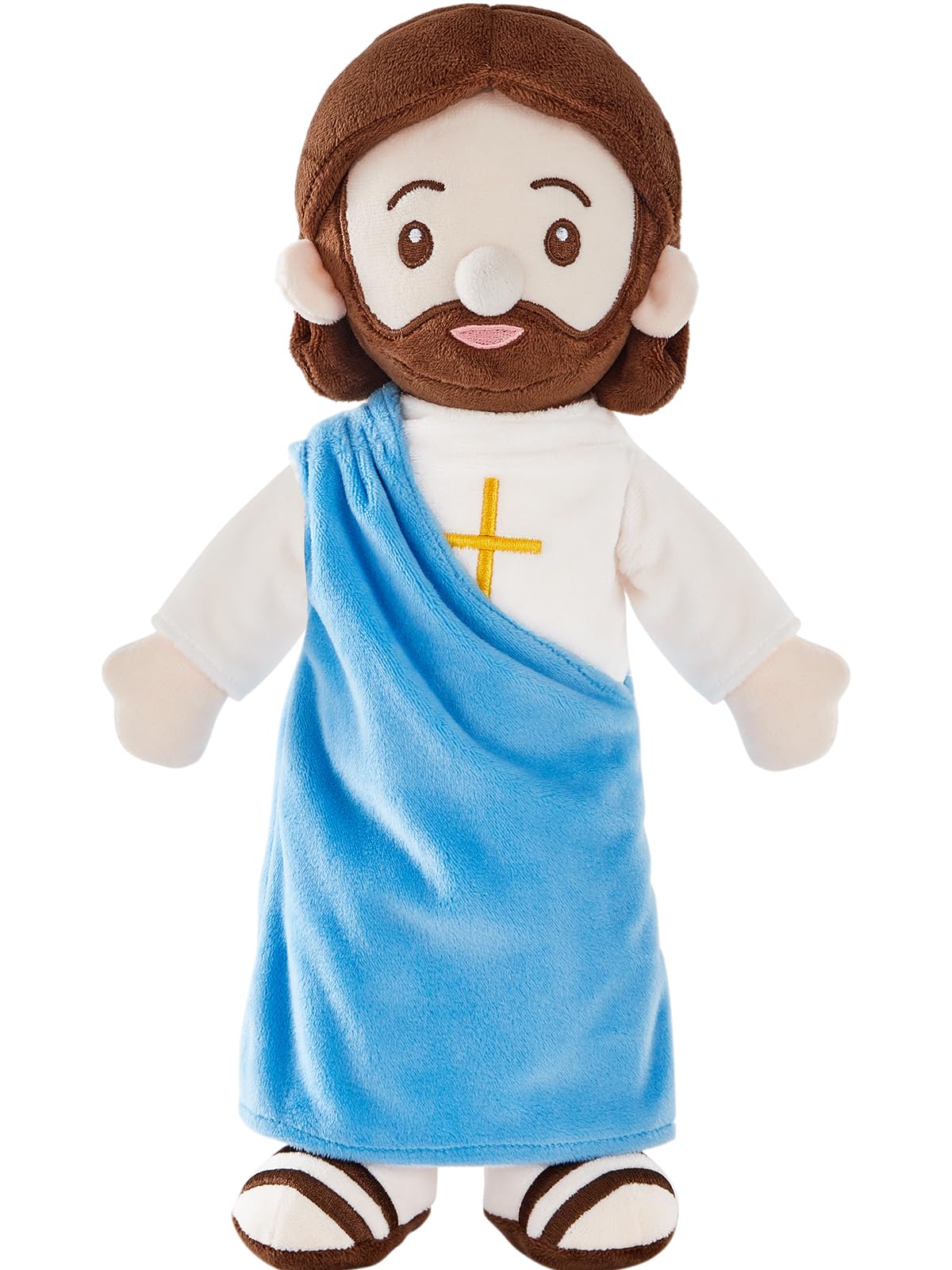 BOKUFLY Jesus plush doll in red robe with vibrant details for decor.