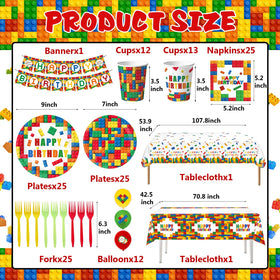 Bolake Building Block 7-inch plates ideal for snacks and treats.