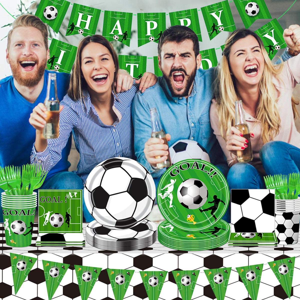 Bolake soccer balloons and cake toppers elevate party decorations.