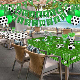 Bolake soccer tablecloth bringing stadium colors to the dining area.