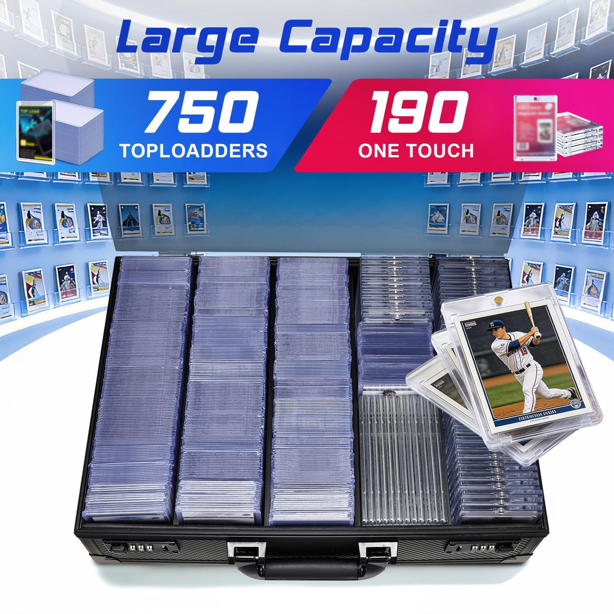 Boldblox interior dividers organize cards for quick inventory.