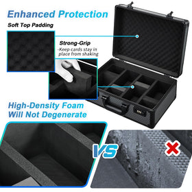Boldblox convention-ready box protects prized cards during travel.