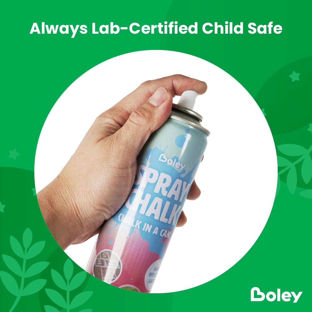 Boley blue spray chalk can to create bold patriotic designs on sidewalks.