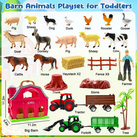 BOLZRA farm animals figures set with colorful pieces enhances tactile play