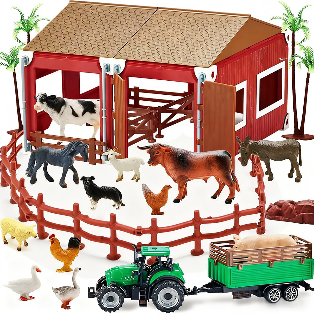 BOLZRA mini toy barn storage box keeps playset tidy and ready for next session.