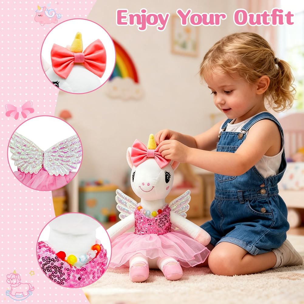 BOLZRA rainbow cloud plush handbag keeps toys organized on the go.