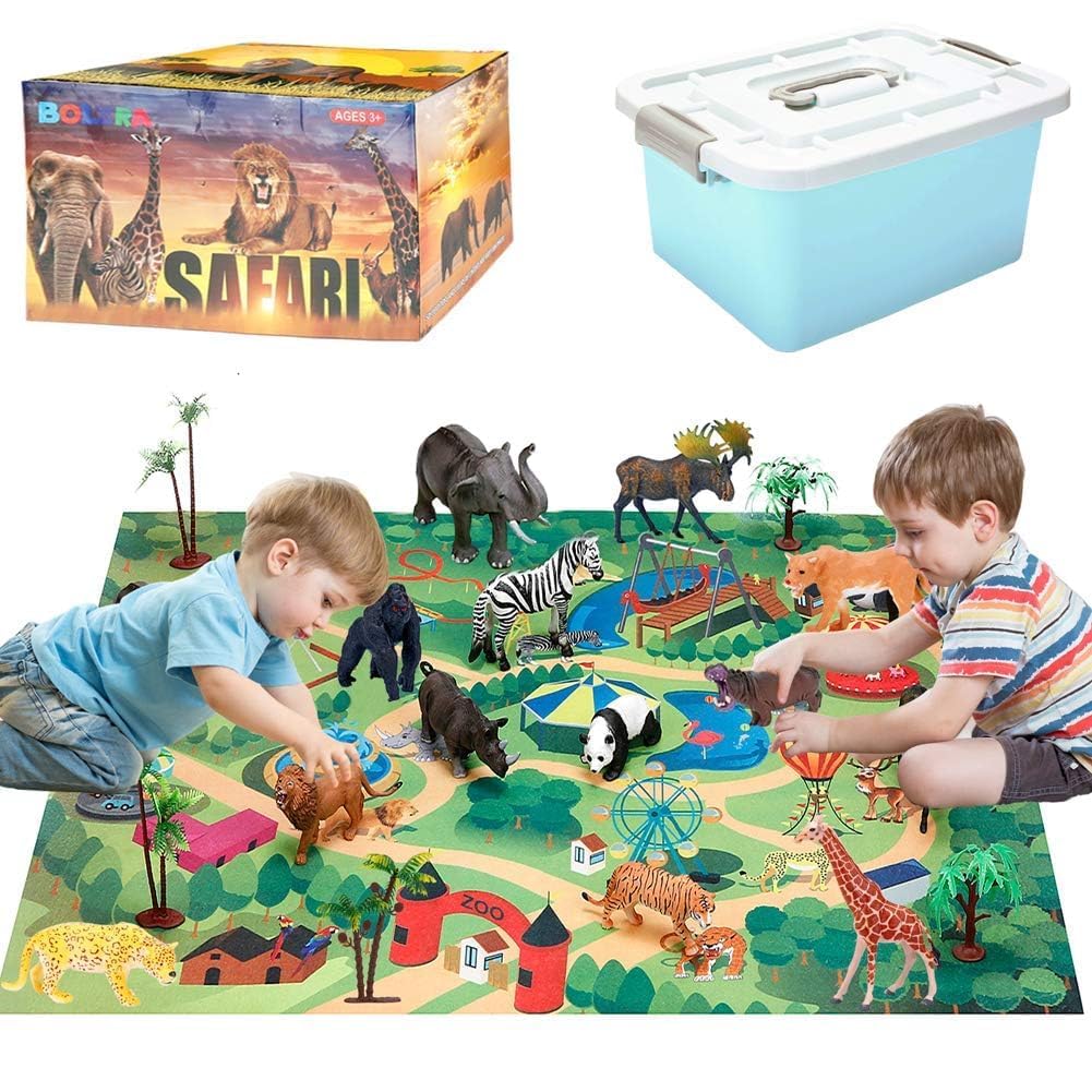 Bolzra safari animals figures set for imaginative pretend play and learning
