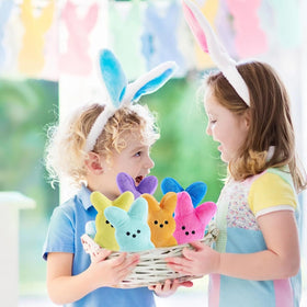 BOMBPARK bunny plush in pastel peach, perfect Easter gift for little hands