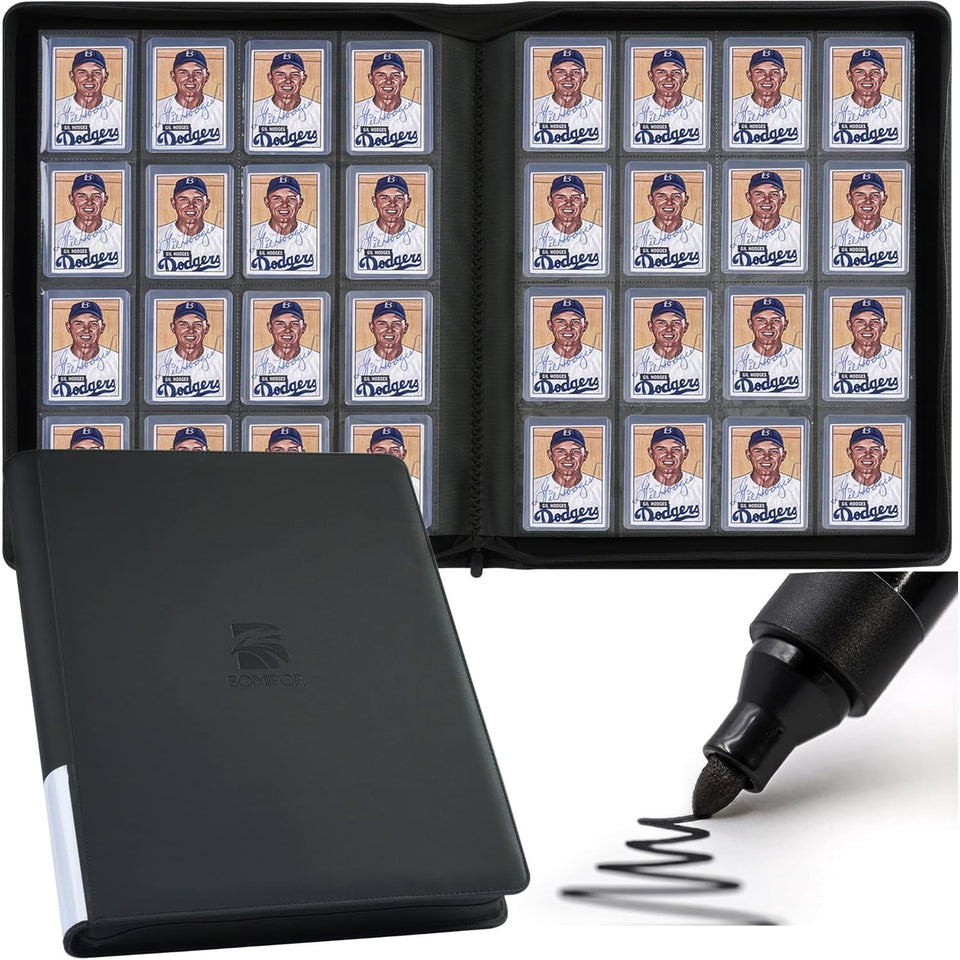 BOMIIPOR 16-pocket binder front cover shows organized card storage