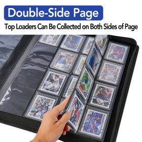 BOMIIPOR 16-pocket binder open pages reveal clear pockets for fast browsing