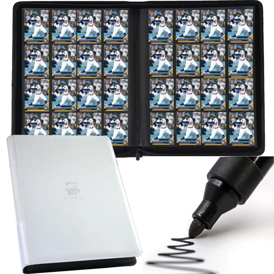 BOMIIPOR 16-pocket binder front cover shows organized card storage space.