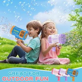 BOMOCO bubble solution bottles provide extended playtime and vivid bubbles at parties.