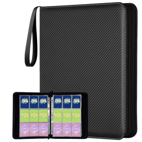 BOMOKS 9-pocket binder front cover showing durable PU exterior protection for cards