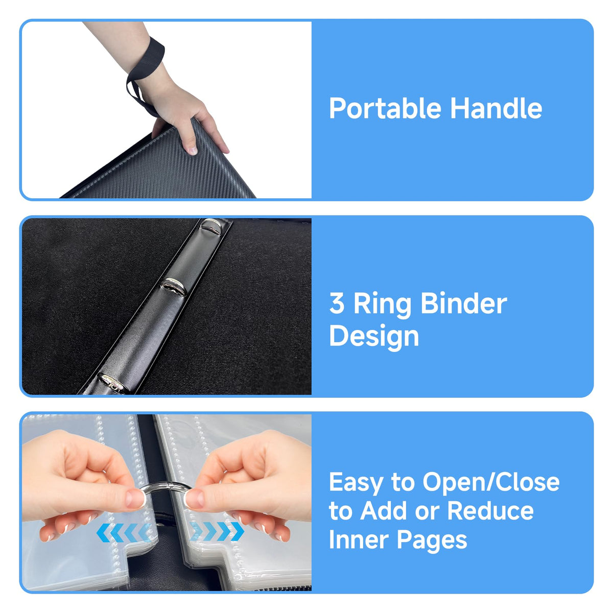 BOMOKS water-resistant PU exterior protects cards from spills and dust