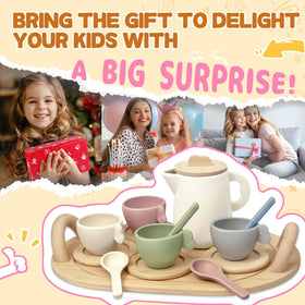 BOMOKS pretend play kitchen image encourages social role play.