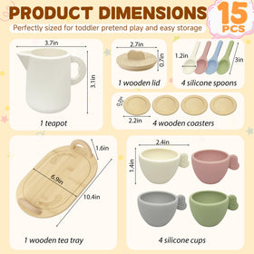 BOMOKS wooden tea set spoons image features safe rounded edges.