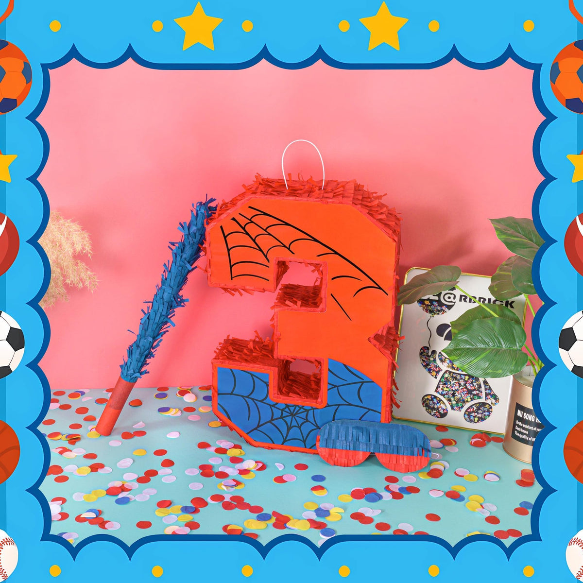 Bonafonso spider theme party decor for kids' birthday parties